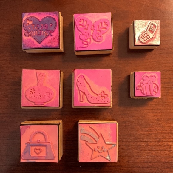 Teen tween girl wood mounted rubber stamp set collection - Picture 2 of 6